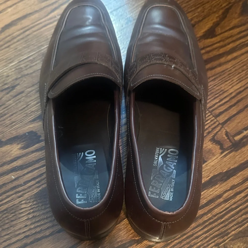 Salvatore Ferragamo Rich Brown Leather Loafers - Picture 2 of 7